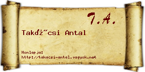 Takácsi Antal névjegykártya